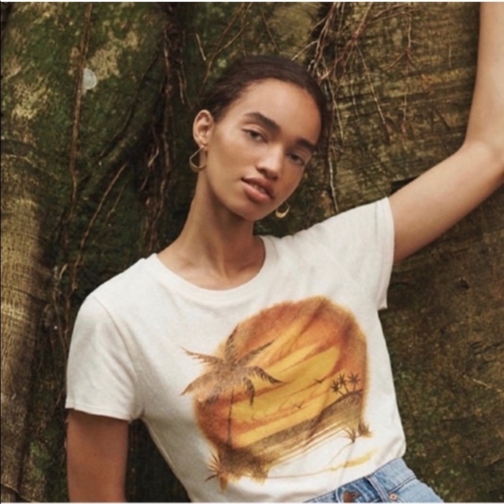 Madewell Airbrushed Shrunken Graphic Tee Shirt
